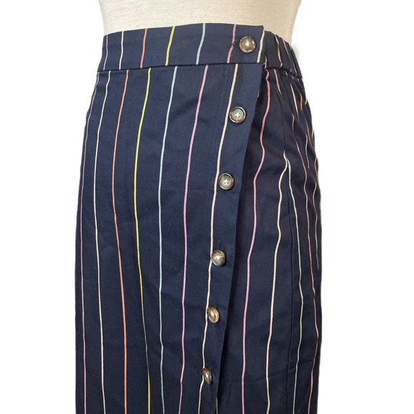 NWT Marine Layer Cecille Skirt in Navy Multi Stripe X-Small - Picture 5 of 8